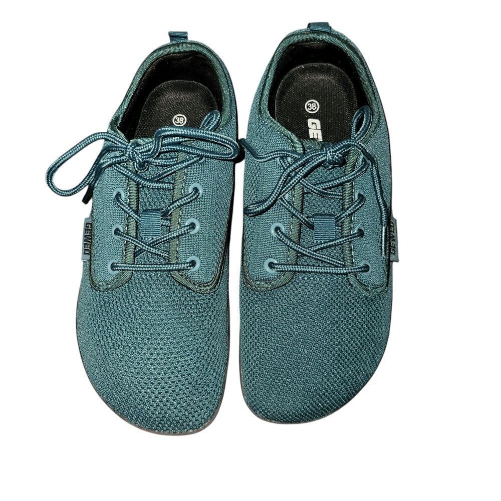 Green/teal Barefoot Shoes Sneakers with Breathable Knit Design
